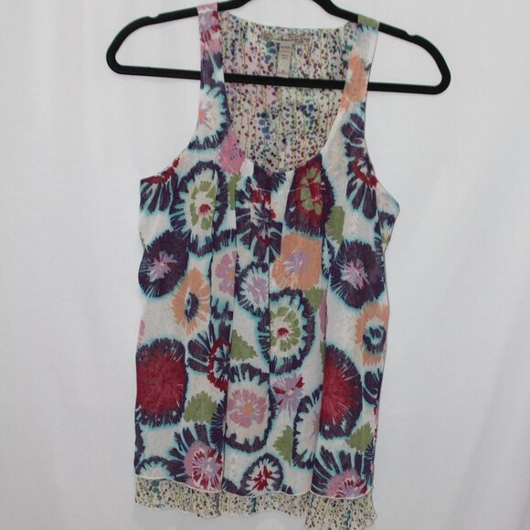 American Rag Abstract Floral Racer Back Tank Layered Top - Picture 8 of 15